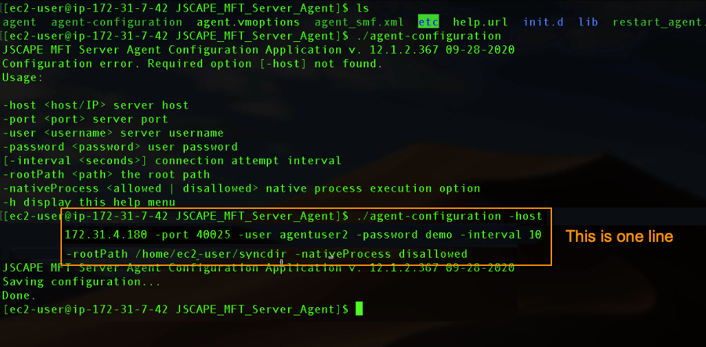 install mft server agent on linux - agent-configuration-1