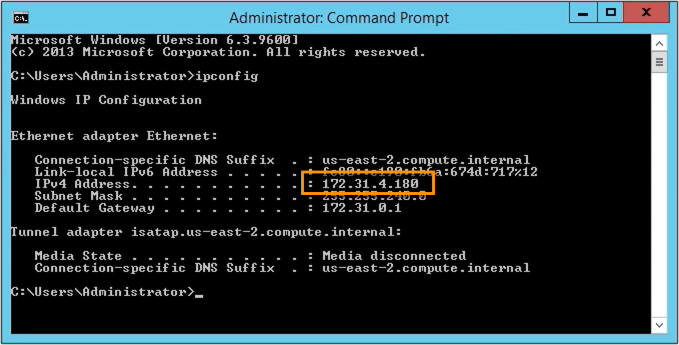 ip config on mft server