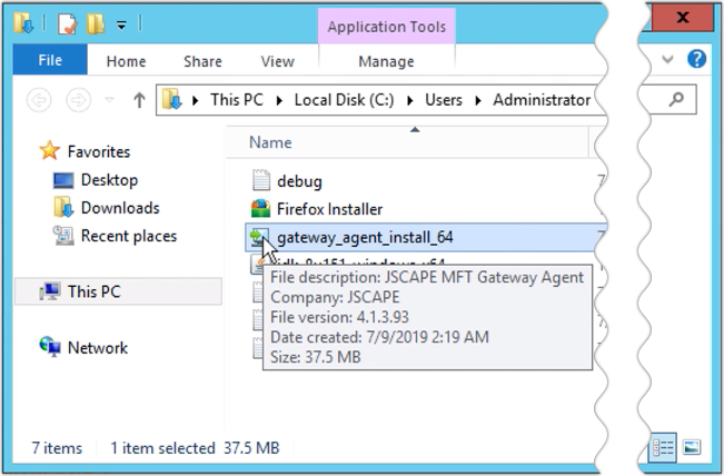 jscape mft gateway agent installer double click