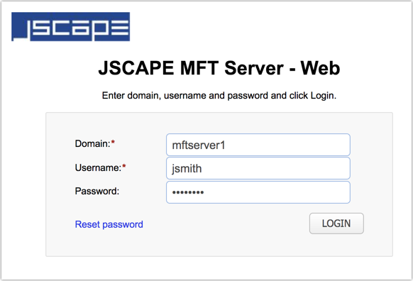 jscape mft server web user interface login
