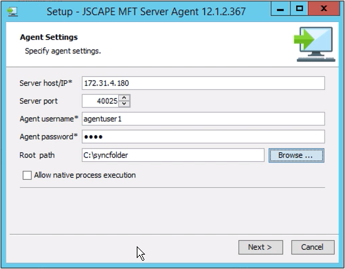 mft server agent setting