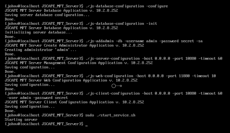 mft server installation commands