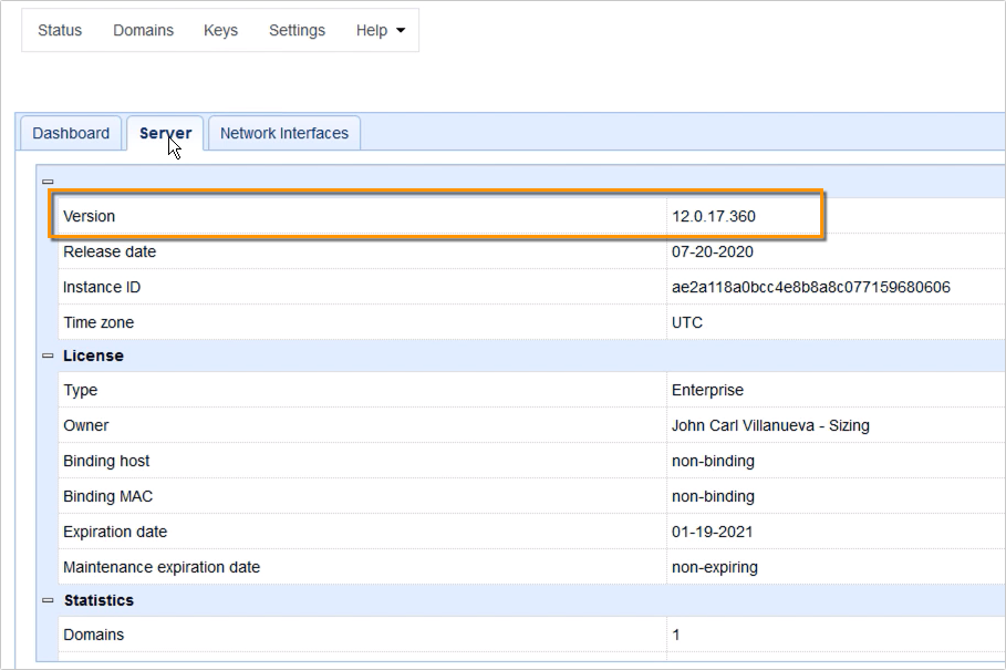 mft server version