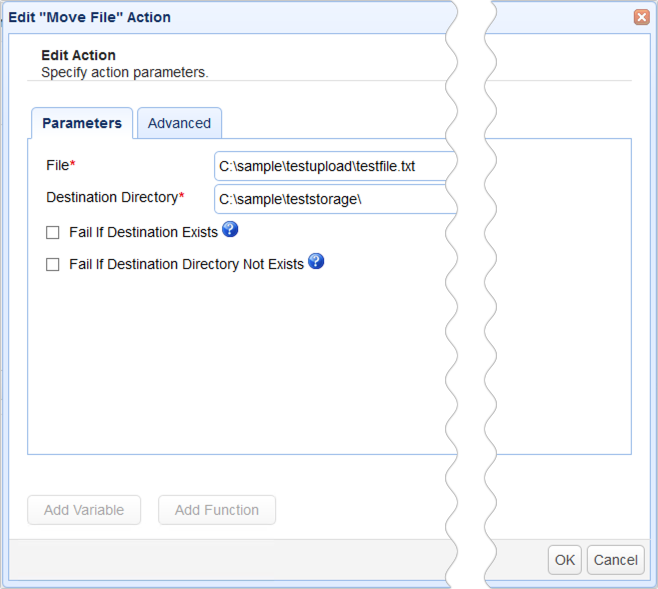 move file action parameters