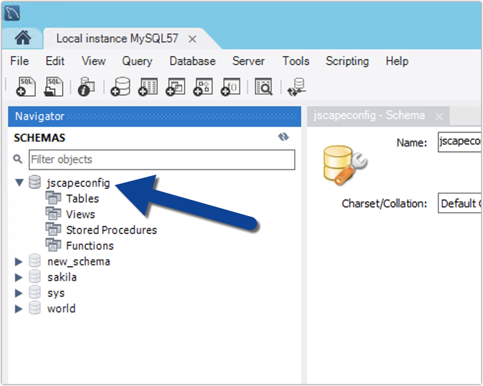 newly created database on mysql-1