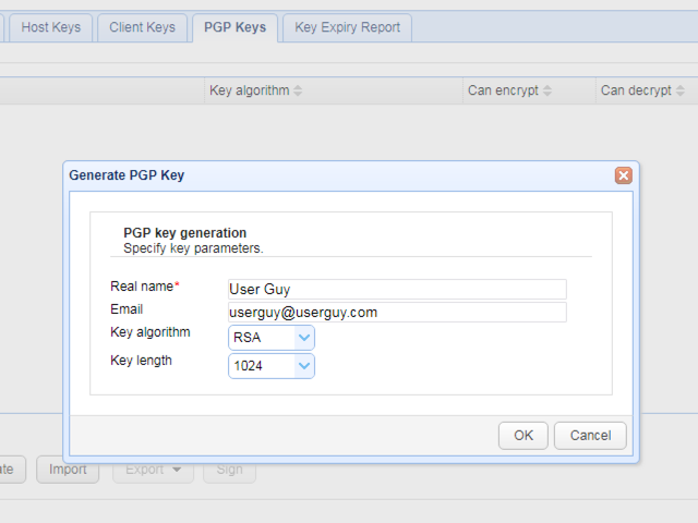 open pgp keys generation