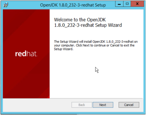 redhat openjdk installation wizard