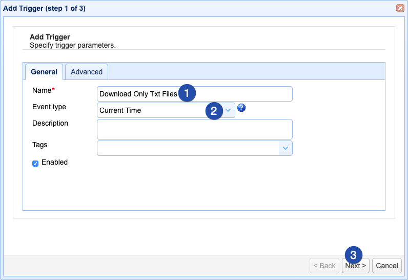 scheduling automated file transfers for files matching a regex 03