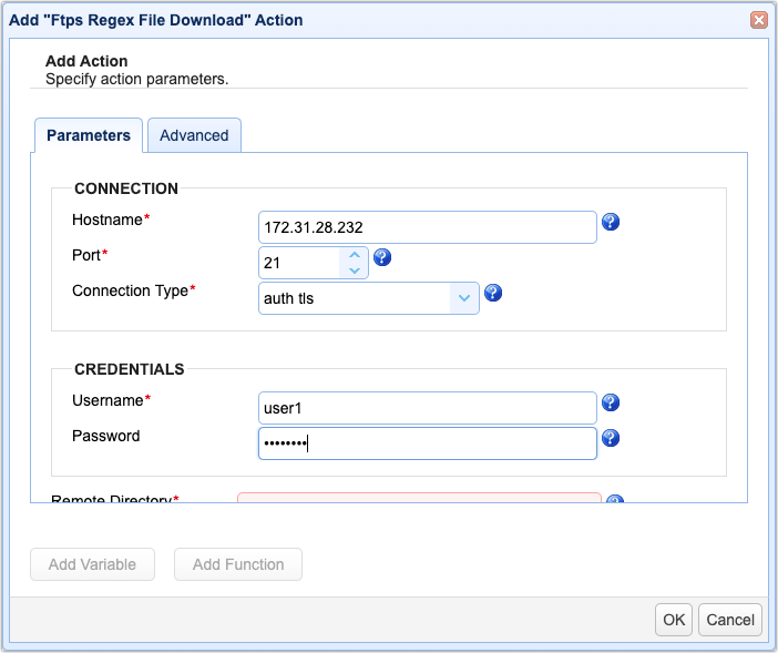 scheduling automated file transfers for files matching a regex 09