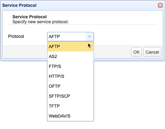 select aftp service protocol