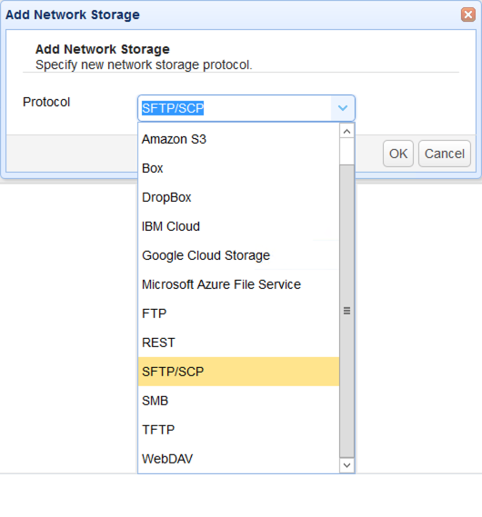 select sftp scp network storage