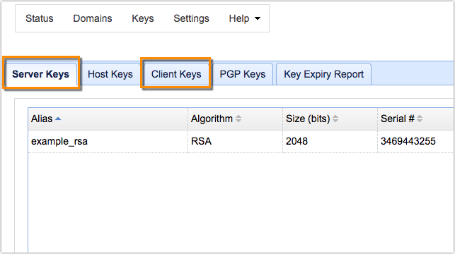 server keys client keys mft server