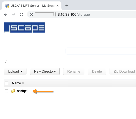 sftp network storage from user account