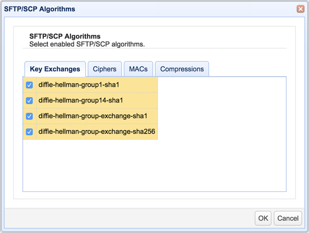 sftp scp algorithms