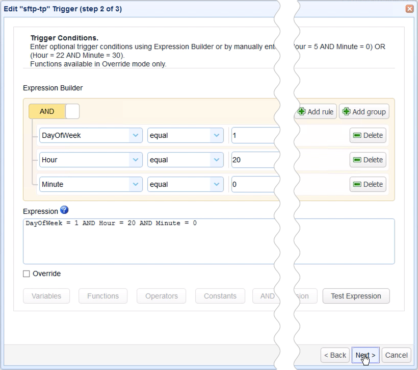 sftp trading partner download schedule