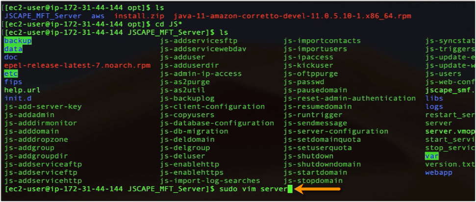 sudo vim server-1