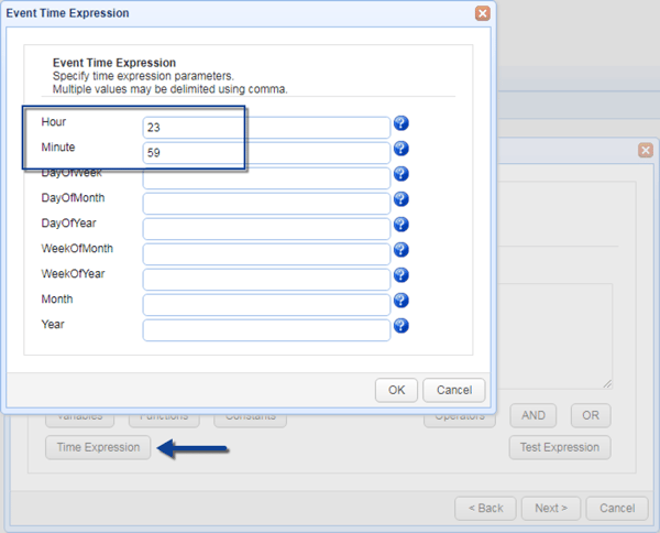 time expression server configuration backup