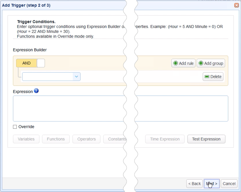 trigger conditions sftp download