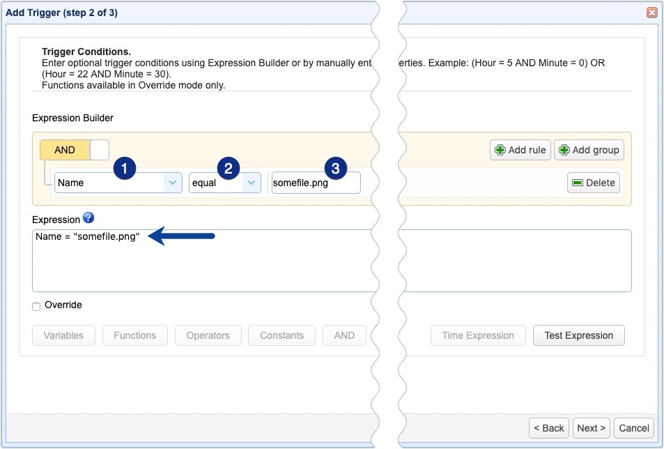 trigger expression builder 01