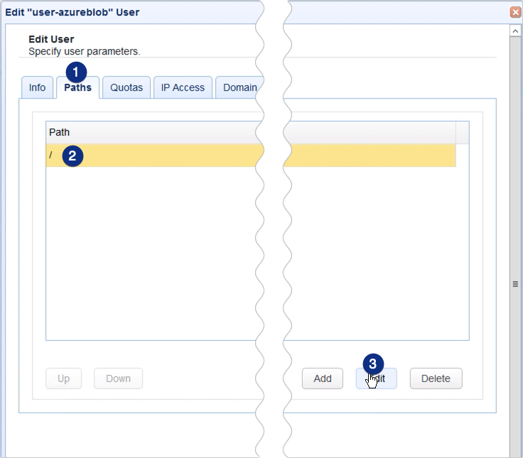 upload files to azure blog storage via ftp - edit path