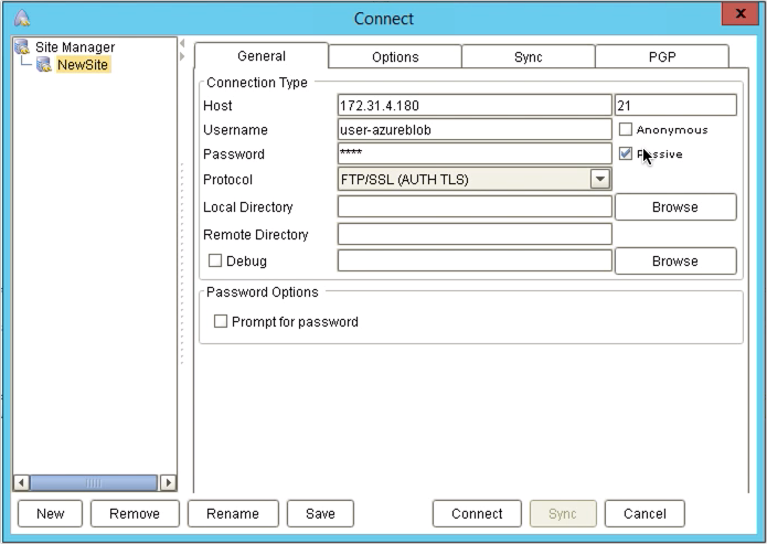 upload files to azure blog storage via ftp - ftp client