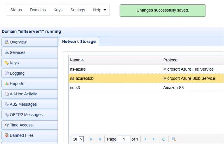 upload files to azure blog storage via ftp - newly created network storage