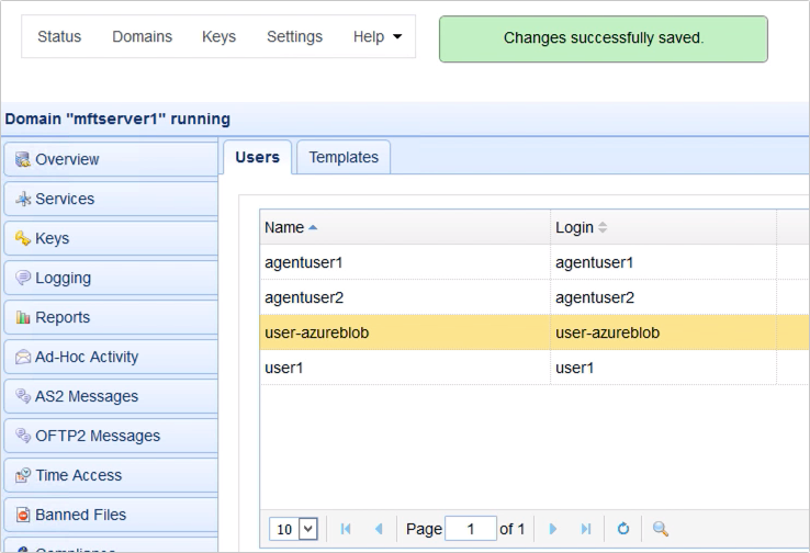 upload files to azure blog storage via ftp - newly edited user