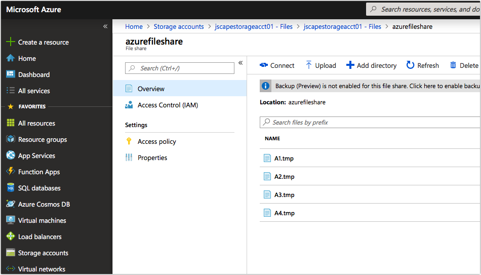 uploaded files in azure