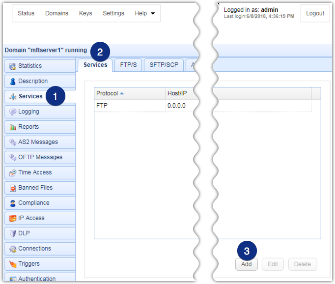 web file transfer add http service