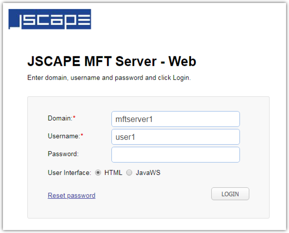 web user interface jscape