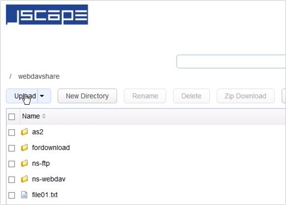 webdav network storage upload