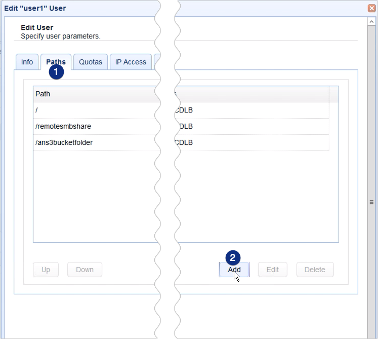 webdav network storage user parameters