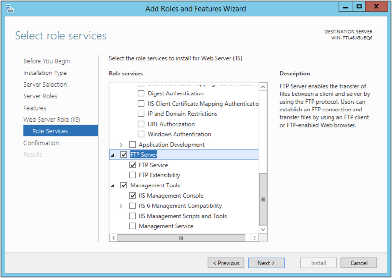 windows 2012 r2 ftp server