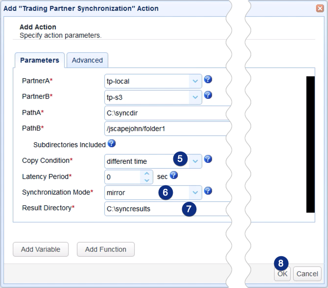 mirror ftp to s3 - add trigger action parameters 2