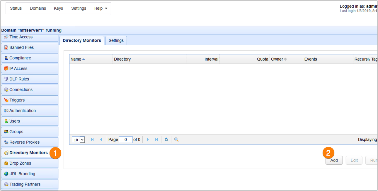 add directory monitor azure