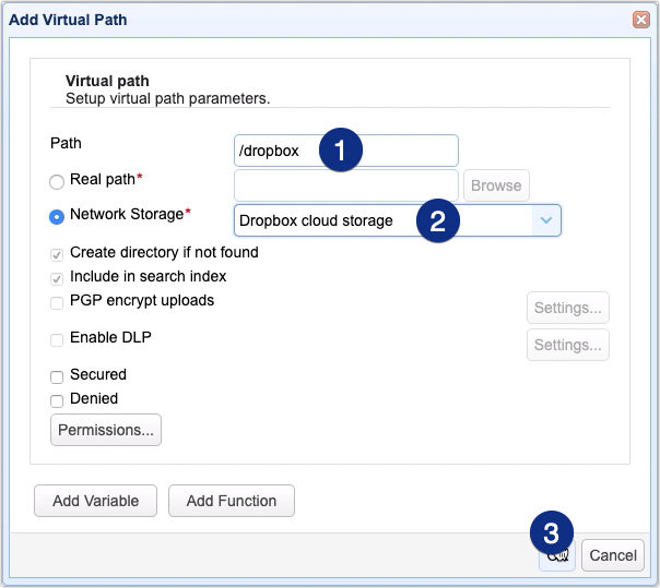 how to use dropbox as cloud storage for your mft server - 09