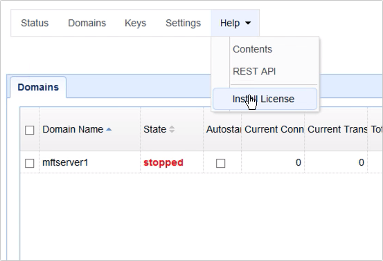 install license mft server
