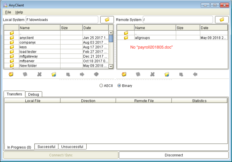 maria no payroll mft server