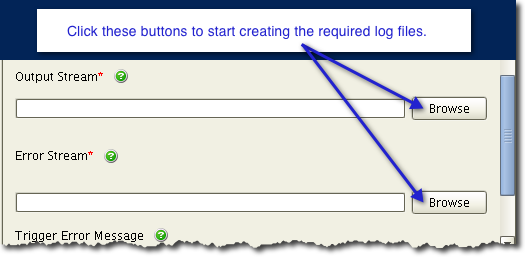 output stream error stream