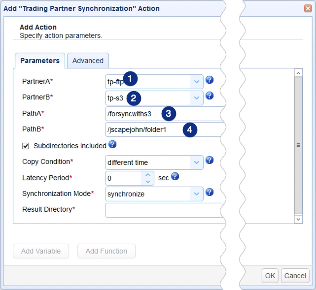 sync remote ftp to s3 - trading partner synchronization parameters 1